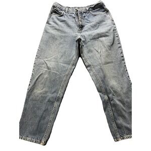 Land End Womens Jeans Mom High Rise Denim Blue Tapered Medium‎ Wash 14P